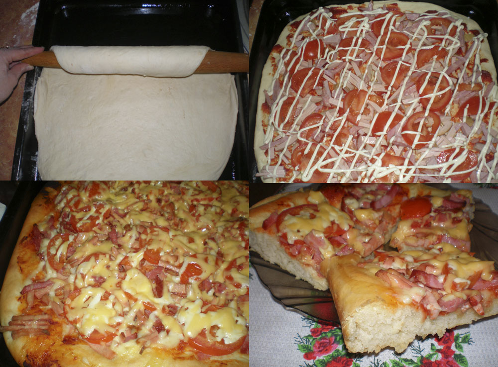Рецепт приготовления тесто для пиццы :