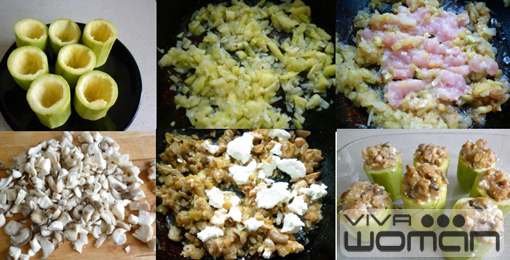 Рецепт приготовления блюда " Кабачки фаршированные фаршем в духовке " 