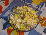Рецепт салата с крабовыми палочками и кукурузой