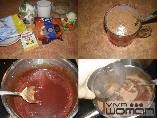 Приготовление кремового шоколада с розой 