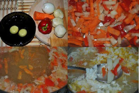 Рецепт приготовления блюда " Суп с яйцом "